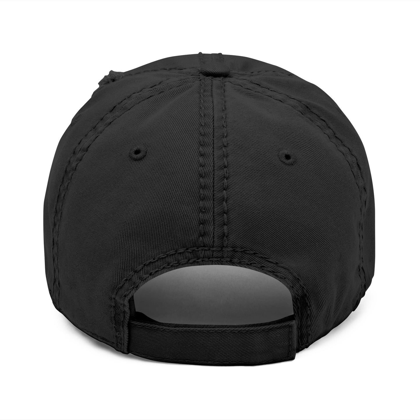 Distressed Embroidered Dad Hat — Aw/K with Pink Skull